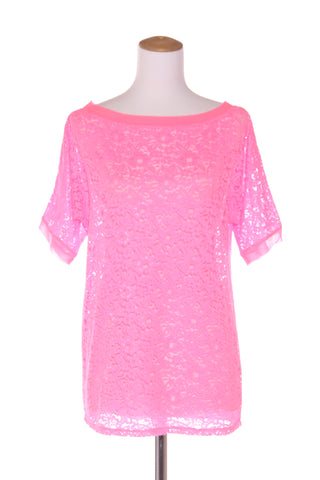 AUGUSTINE - Neon pink lace top! 8-10