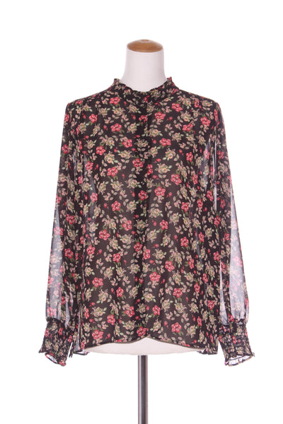 JET BLONDE - Ruffle collar floral blouse! 16