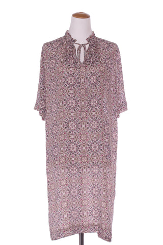 JULIETTE HOGAN (NZ) Viscose/silk ruffle neck dress! 12