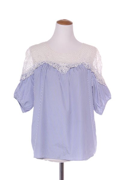 HOLY CHIC by Trelise - Lace pinstripe top! 10-14