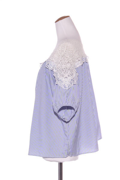 HOLY CHIC by Trelise - Lace pinstripe top! 10-14