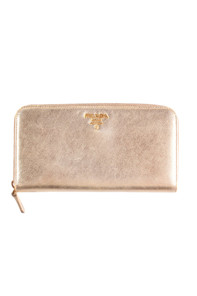 PRADA - Saffiano Metal Platino"  leather wallet!