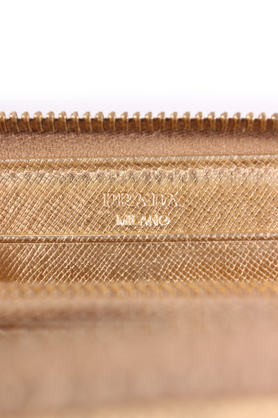PRADA - Saffiano Metal Platino"  leather wallet!