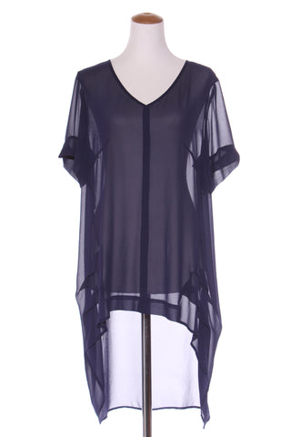 OBI (NZ) Navy pintuck detail hi-low top! 18