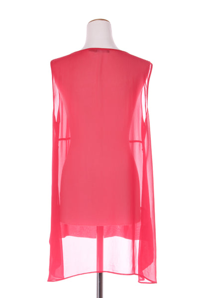 OBI (NZ) Scarlet red chiffon hi-low tank! 16