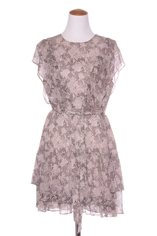ALLSAINTS - Snakeskin print ruffle detail mini dress! 14