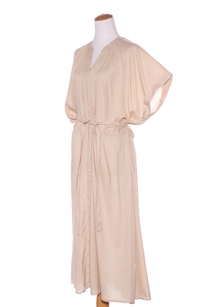 EURO EDIT (LN) Belted viscose maxi dress - Beige! 14-16