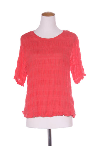 STUDIO CURVE - Shirred embroidered top - Coral! 16