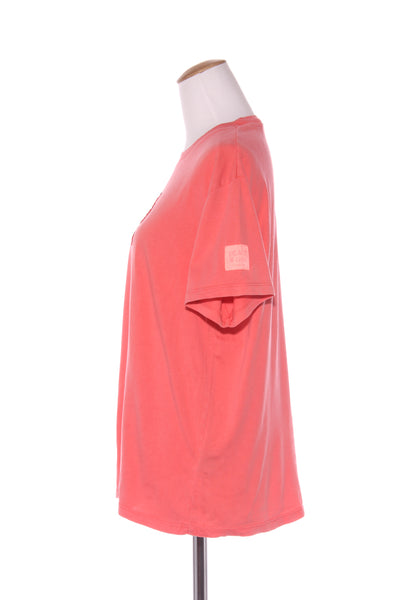 ALL ABOUT EVE - Embroidered cotton tee - Coral! 6-12