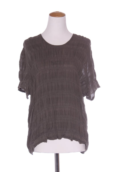 GLOSS - Embroidered shirred top - Khaki! 10-12