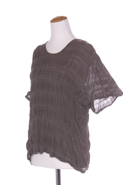 GLOSS - Embroidered shirred top - Khaki! 10-12