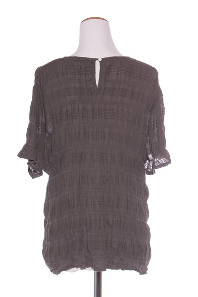 GLOSS - Embroidered shirred top - Khaki! 10-12