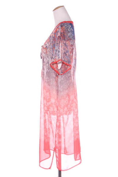 SCOPE - Tangerine print chiffon over dress! 16