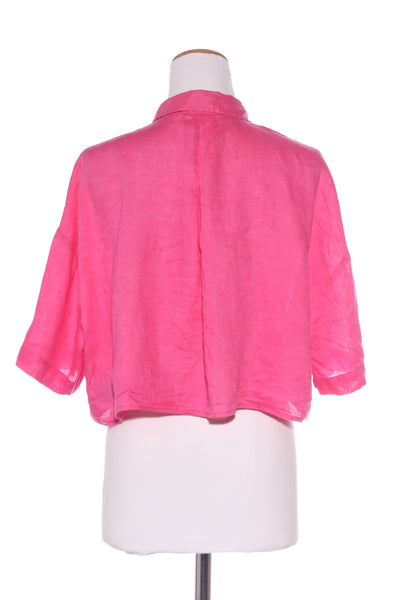 H&M - Pink linen crop shirt! 12-14