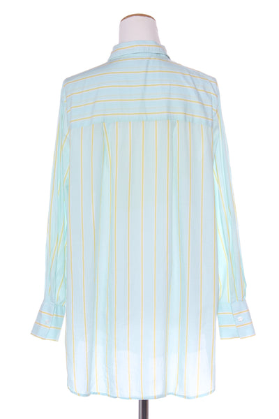 NEXT - Aqua + lime stripe cotton shirt! 20