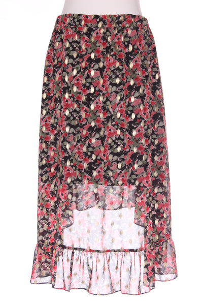 AUGUSTINE (LN) Flounce hem rose print Meeka skirt! 16