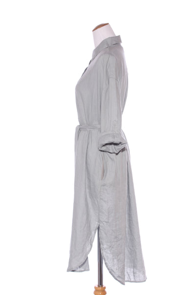 DECJUBA - D-LUXE (LN) Sage linen shirt dress! 12