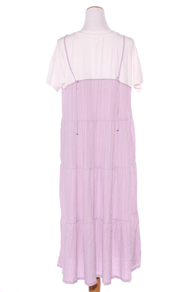 MINERAL - White tee lilac tiered midi dress! 18