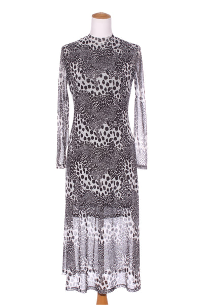 KAREN WALKER - Stretch mesh midi dress - Leopard! 10