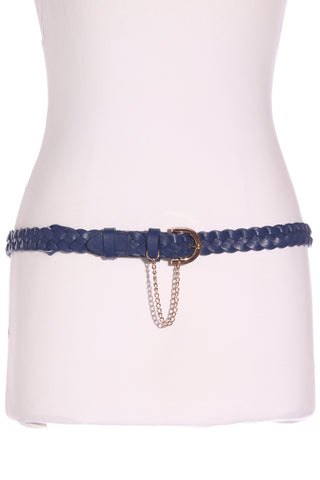KATHRYN WILSON - Braided leather belt - Navy! S