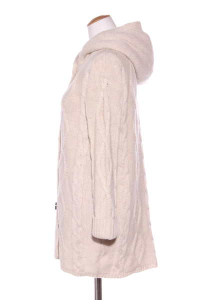 BASIC HOUSE - Sherpa lined wool cable knit jacket! 10-12