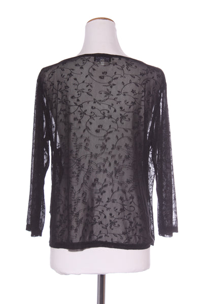 TCD - Embroidered cross over mesh top! 14-16