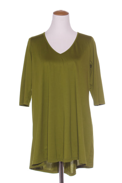 TCD (NZ) 'V' neck cotton knit tunic - Moss! 14