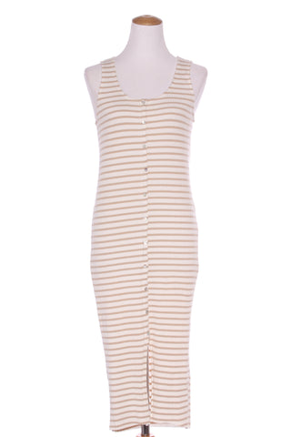 SPIRIT - Latte stripe rib knit midi dress! 16-18