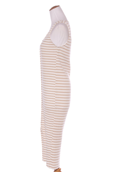 SPIRIT - Latte stripe rib knit midi dress! 16-18