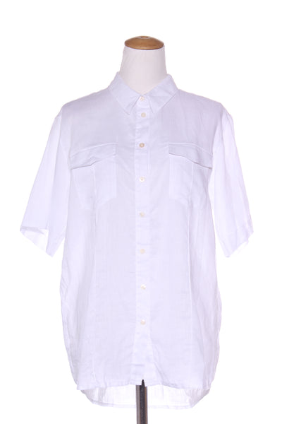 LAING (LN) S/S white linen shirt! 14