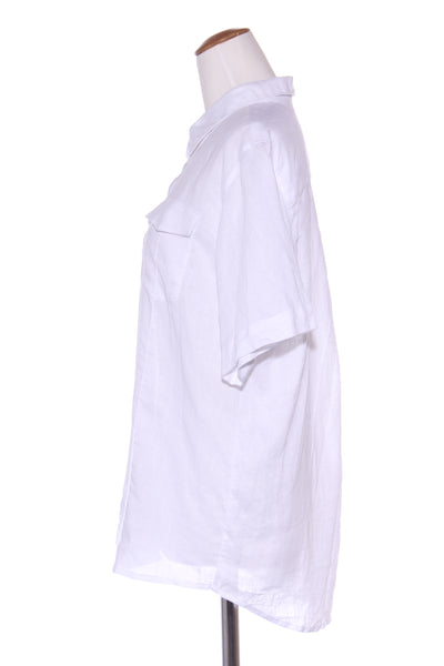 LAING (LN) S/S white linen shirt! 14