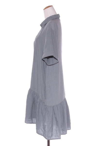 HUMIDITY - Linen Sunny shift dress - Storm blue! 12-14