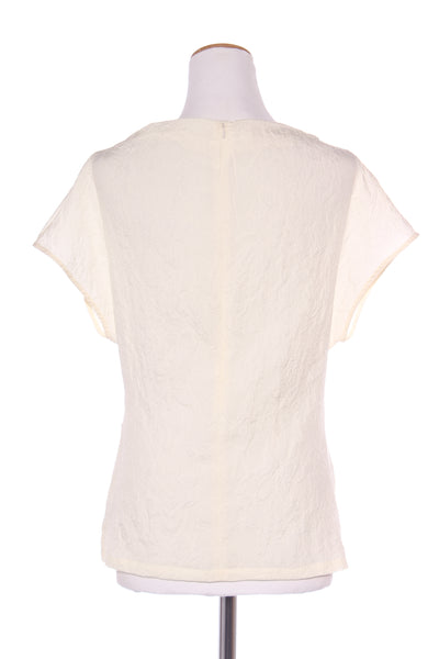 GREGORY (NZ) Textured pleat front top - Cream! 10