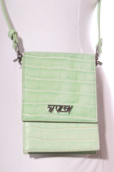 STOLEN (LN) Acid green leather bag on tour!