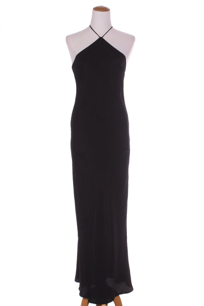 MARLE "Simmonds" Textured silk maxi halterneck dress! 12