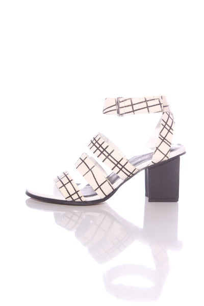 FRANKIE/4 - Pony fur leather block heels! 40