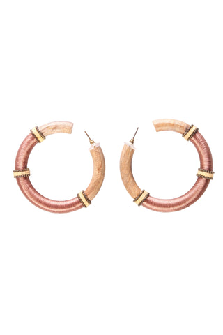 REPERTOIRE - Wooden embellished hoop earrings!