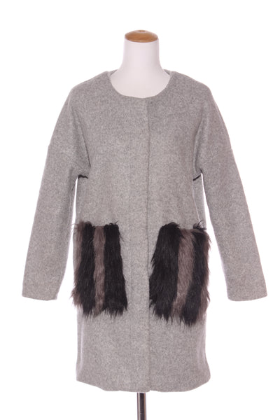 GRL - Faux fur pocket coat! 8-10
