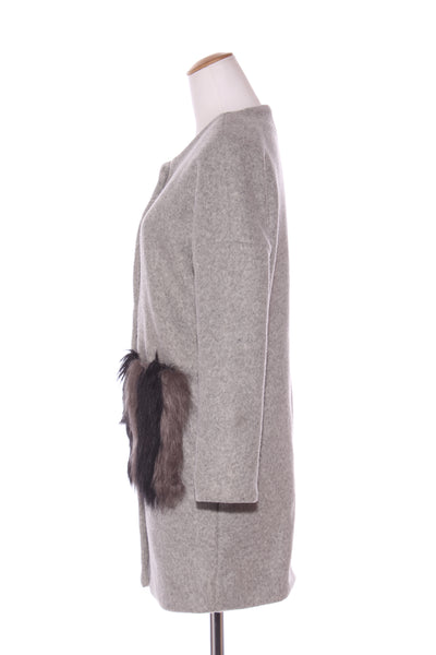 GRL - Faux fur pocket coat! 8-10