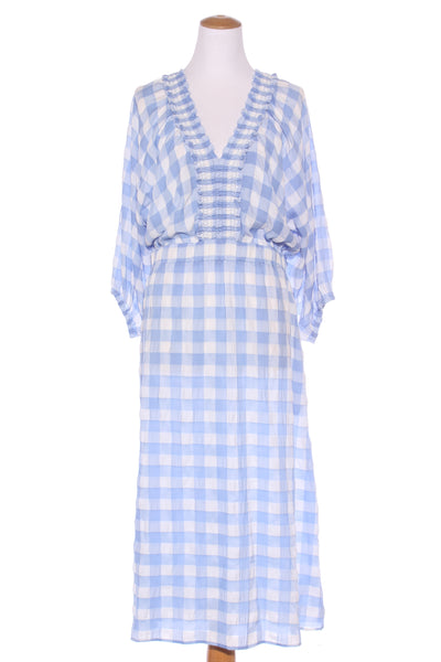 NERIS (LN) Seersucker blue gingham dress! 16