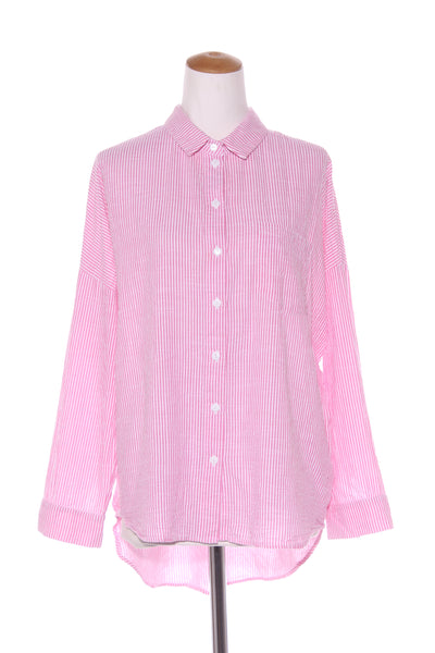 BLAK LOVE - Defiant textured cotton shirt - Pink stripe! 12-14