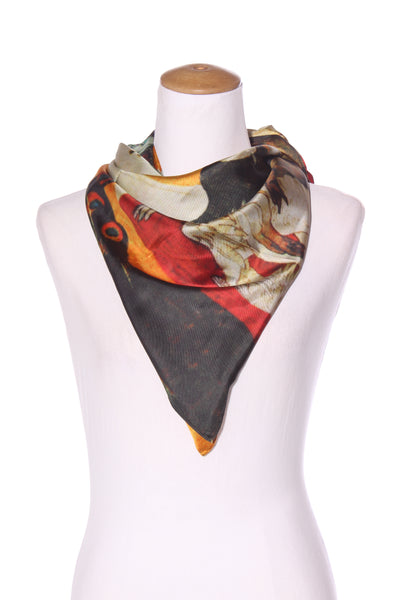 MEGAN SALMON - Square silk Geisha scarf!