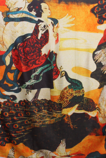MEGAN SALMON - Square silk Geisha scarf!