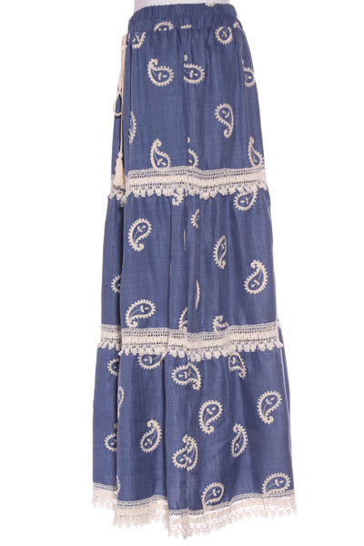 SALTY PALM (LN) Paisley chambray maxi skirt! 14-16
