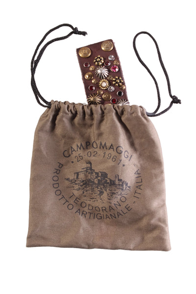CAMPOMAGGI "Afrodite" leather studded + rhinestone bracelet!
