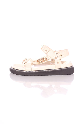 HAEL & JAX - Chain detail leather sandals! 38