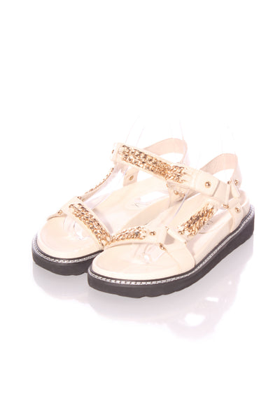HAEL & JAX - Chain detail leather sandals! 38