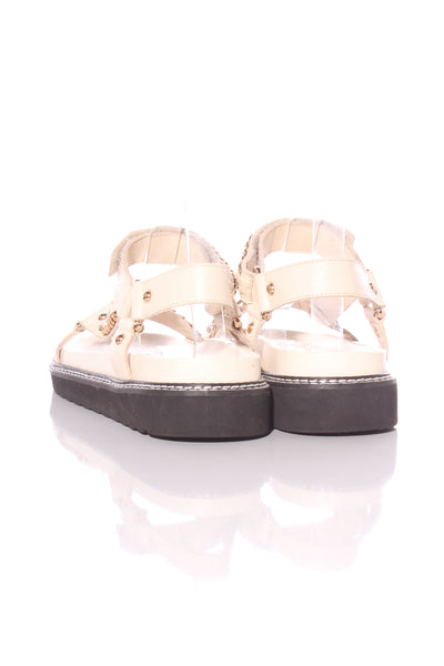HAEL & JAX - Chain detail leather sandals! 38