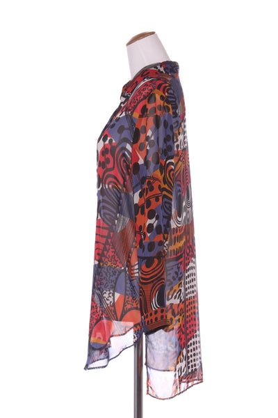 PAULA RYAN (NZ) Abstract print chiffon shirt! 12