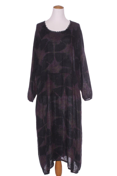 HELGA MAY (ITA) Purple print linen dress! 16